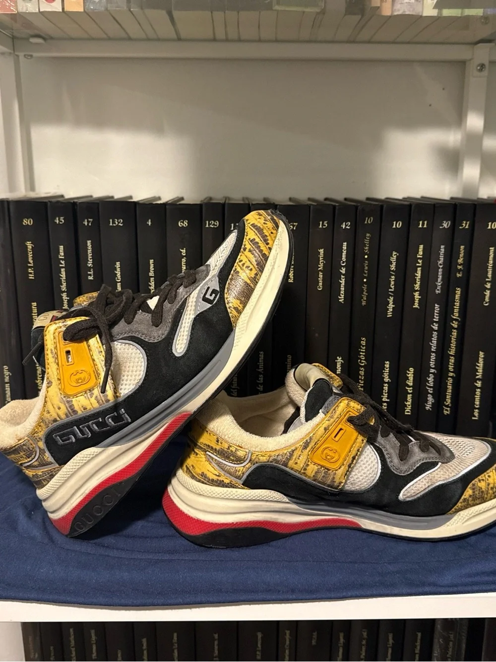 Men’s Gucci Ultrapace sneakers in yellow tejus printed colorway